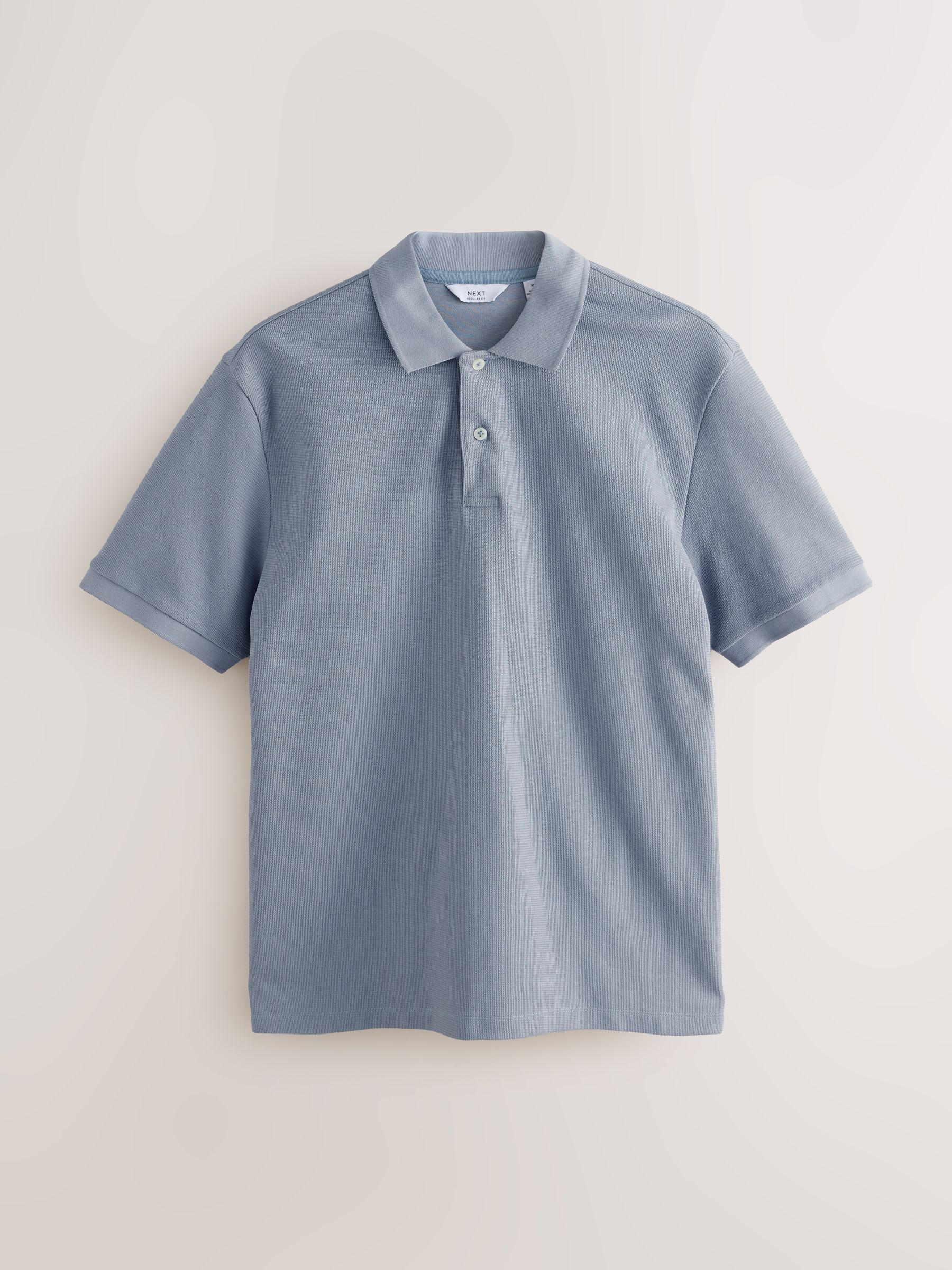 Blauw - Nette poloshirt met textuur