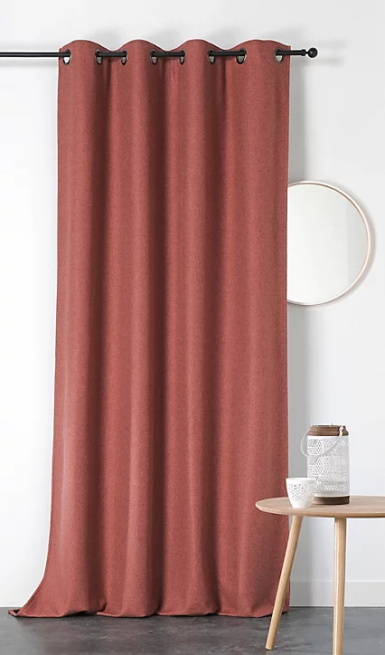 Rideau occultant thermique Boreal Linder terracotta L.280 x l.140 cm