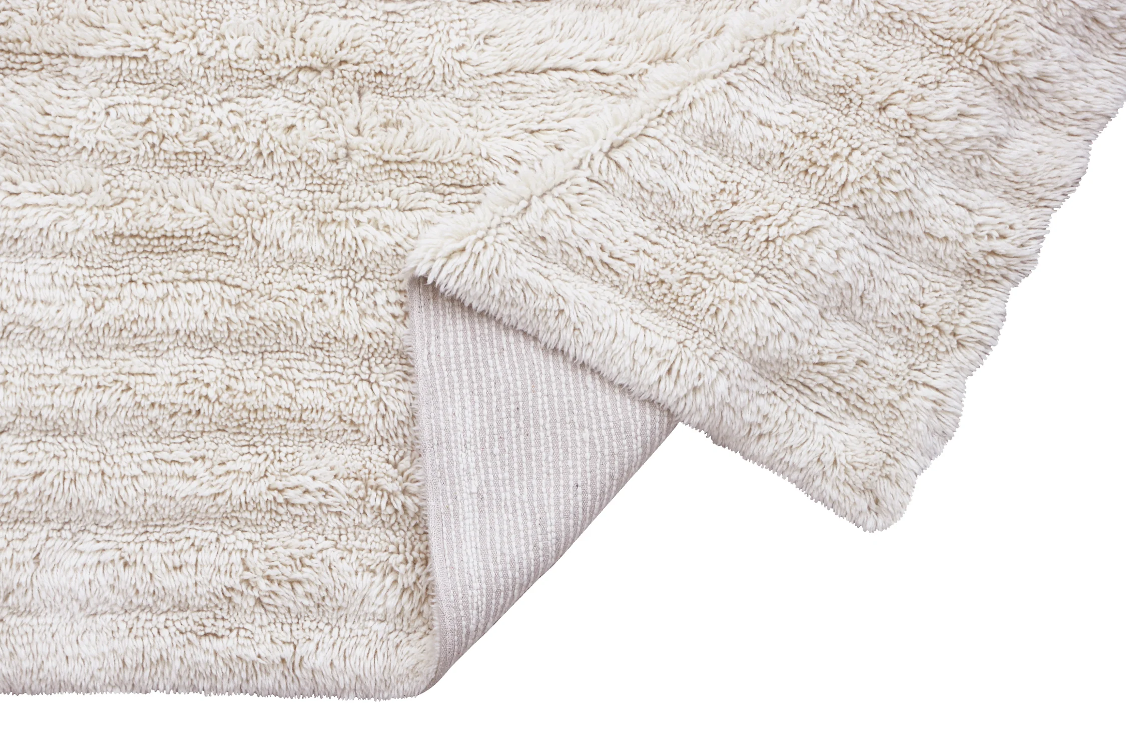 DUNES - MOUTON - Tapis rectangulaire en laine lavable | Blanc