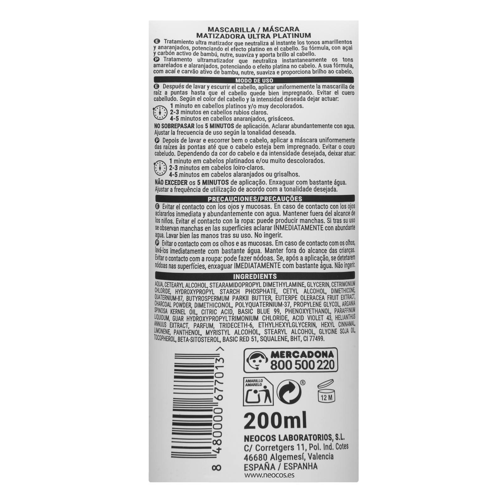 Masque Deliplus Ultra Platinum pour cheveux gris, blonds et décolorés