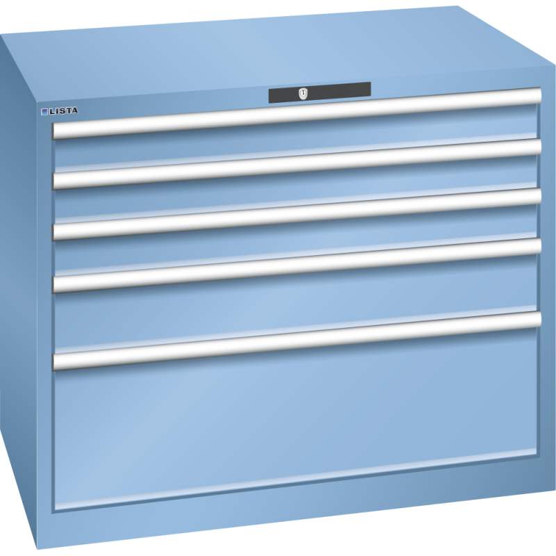 Armoire à tiroirs Lista 54 x 36E  H 85 x L 102,3 x P 72,5 cm 5 tiroirs Key Lock
