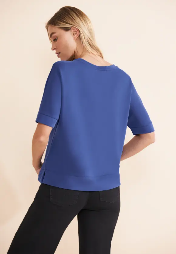 Seiden Look T-Shirt - intense royal blue