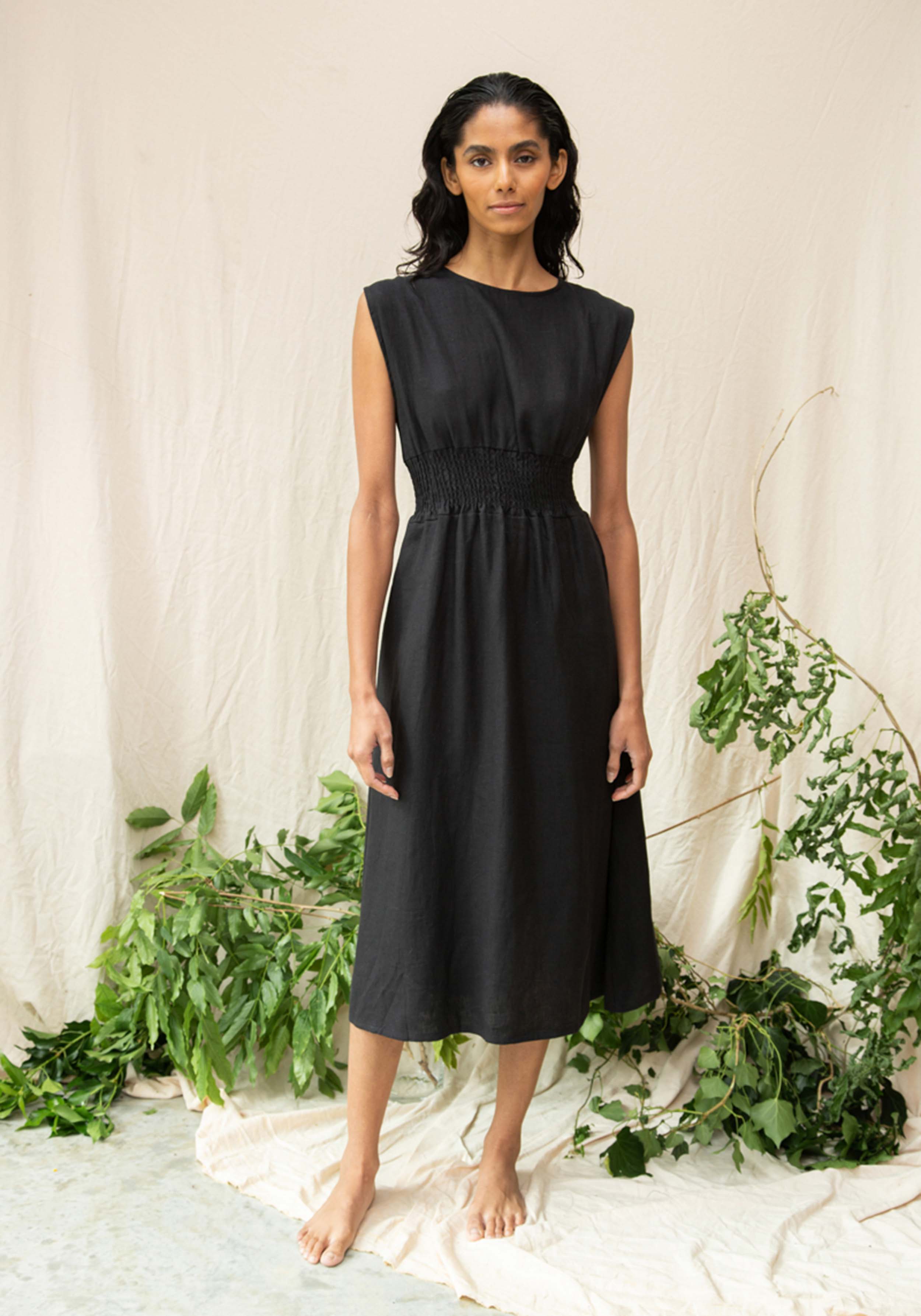 Beaumont Organic Leinen-Kleid Ottillie May Black