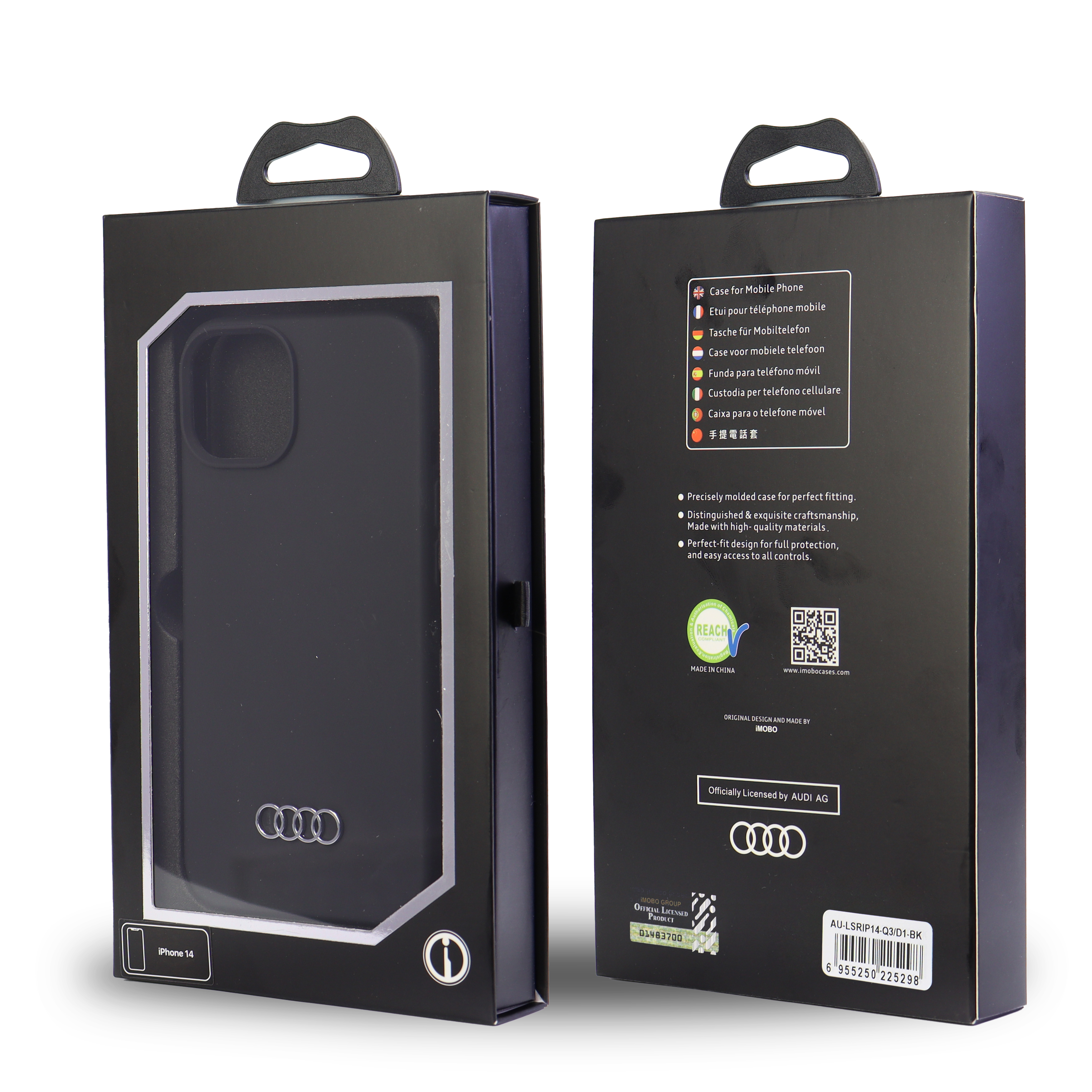 iPhone 14 Silikon Hardcase Hülle (AU-LSRIP14-Q3/D1-BK) - Schwarz