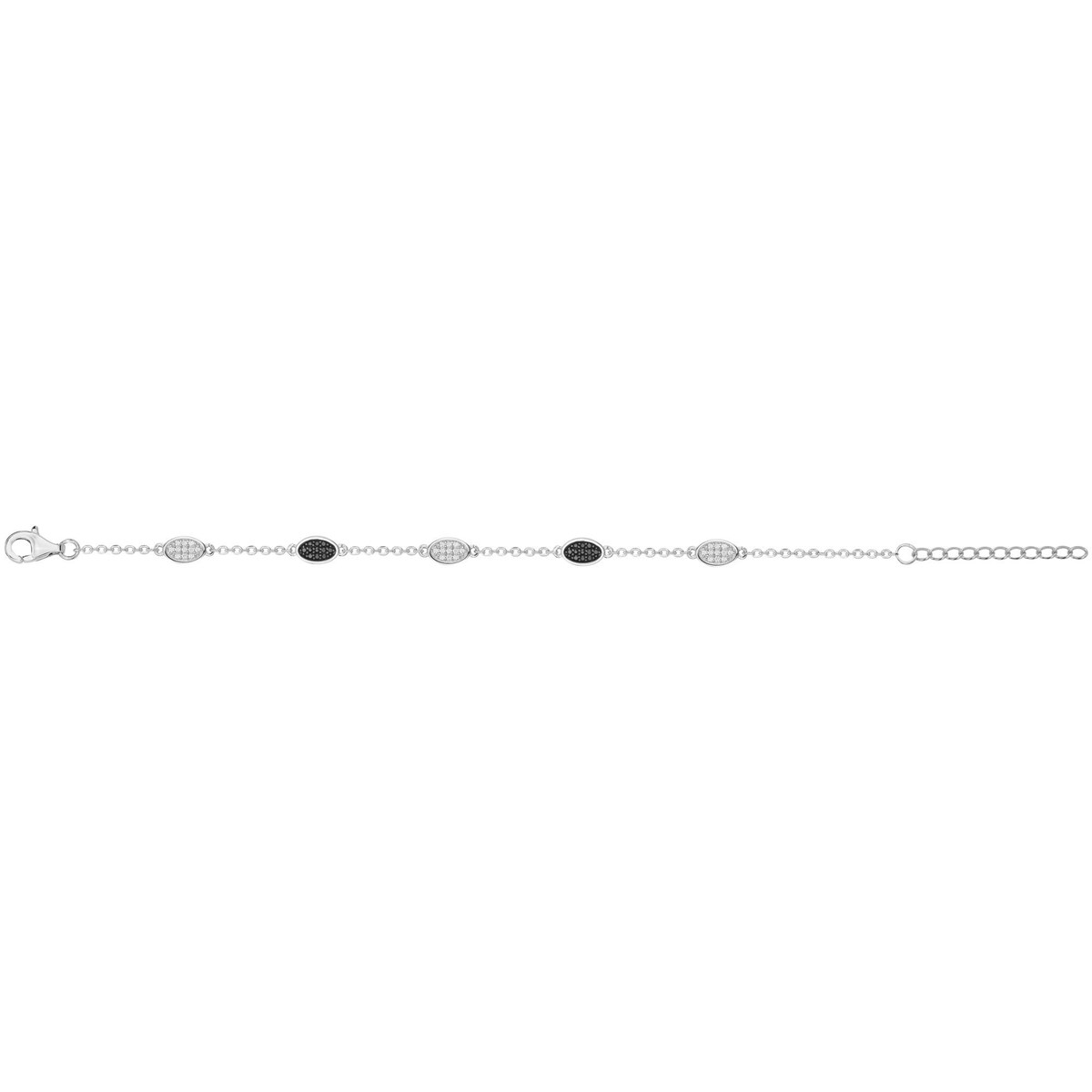 Bracelet en Argent avec oxyde de zirconium noir