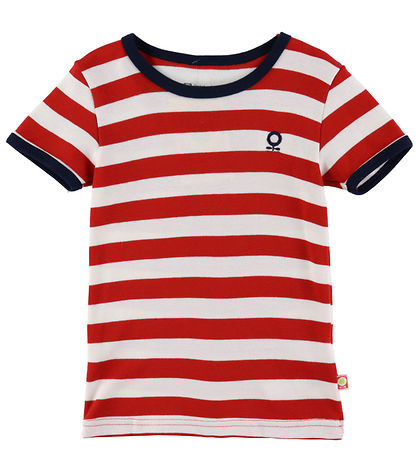 Katvig T-Shirt - Rot/Weiß Gestreift
