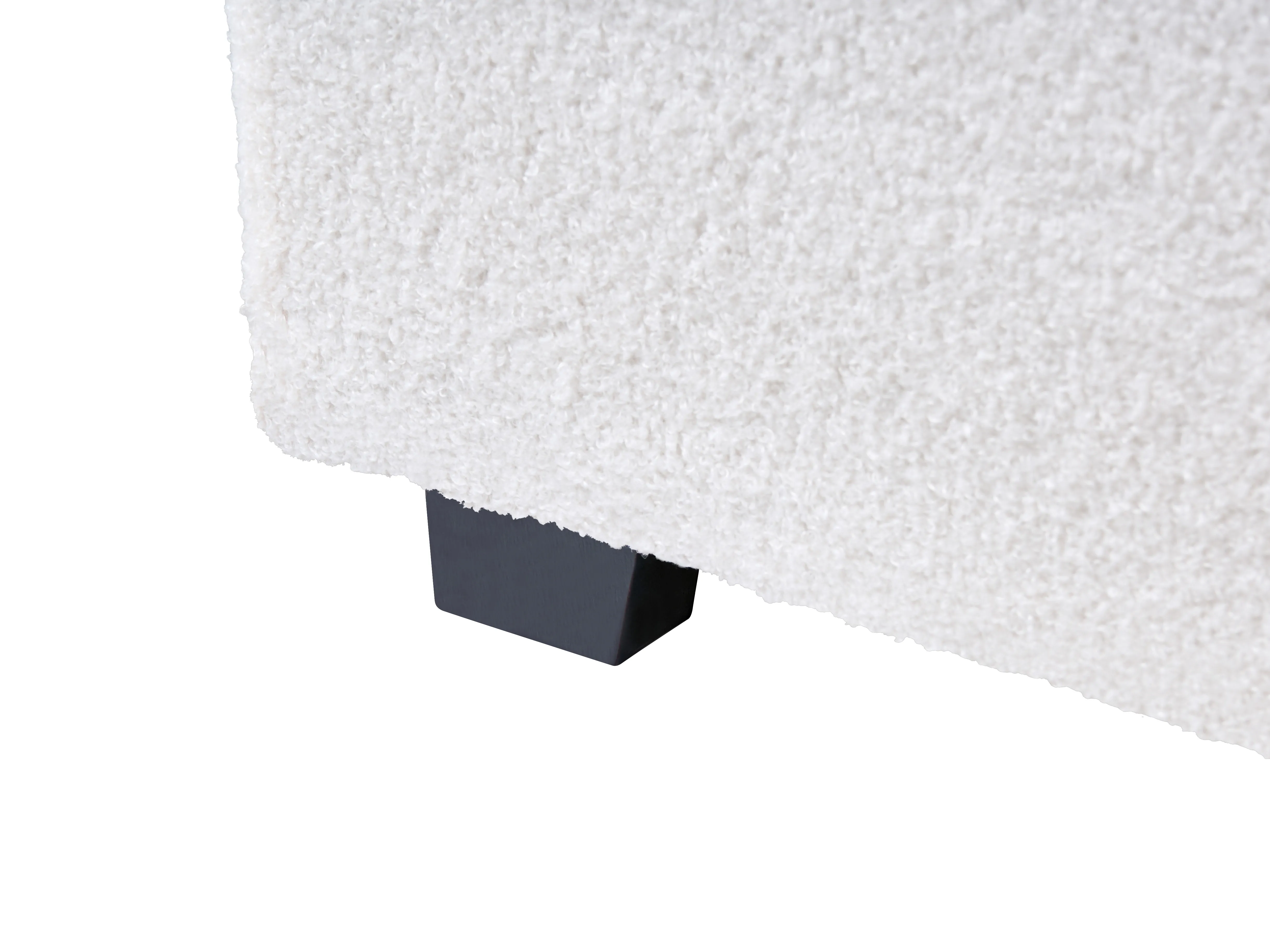 Bed Bouclé VAUCLUSE 180 x 200 cm Gebroken wit