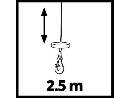 Einhell 2250110, Kjettingtalje, 1000 kg, 2,5 m, Rød, 8,5 kg, 250 mm