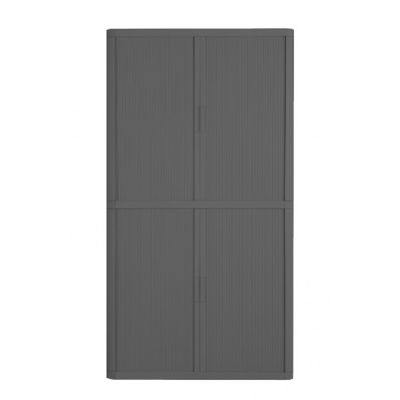 Armoire basse à rideaux EASY OFFICE - 110 x 204 x 41,5 cm - Corps, rideaux et poignée anthracite