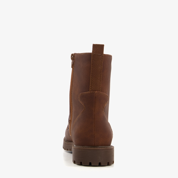 Blue Box dames veterboots cognac/bruin