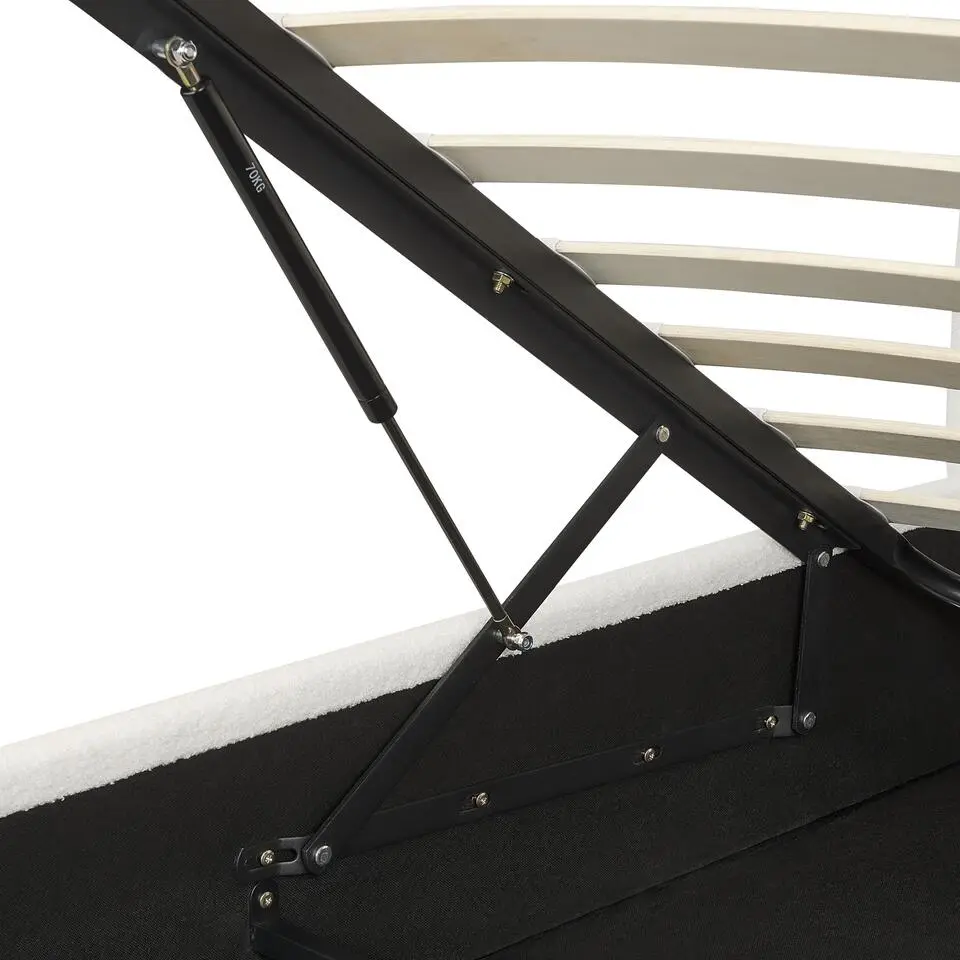 LAVAUR - Bed met opbergruimte - Off-white - 180 x 200 cm - Bouclé
