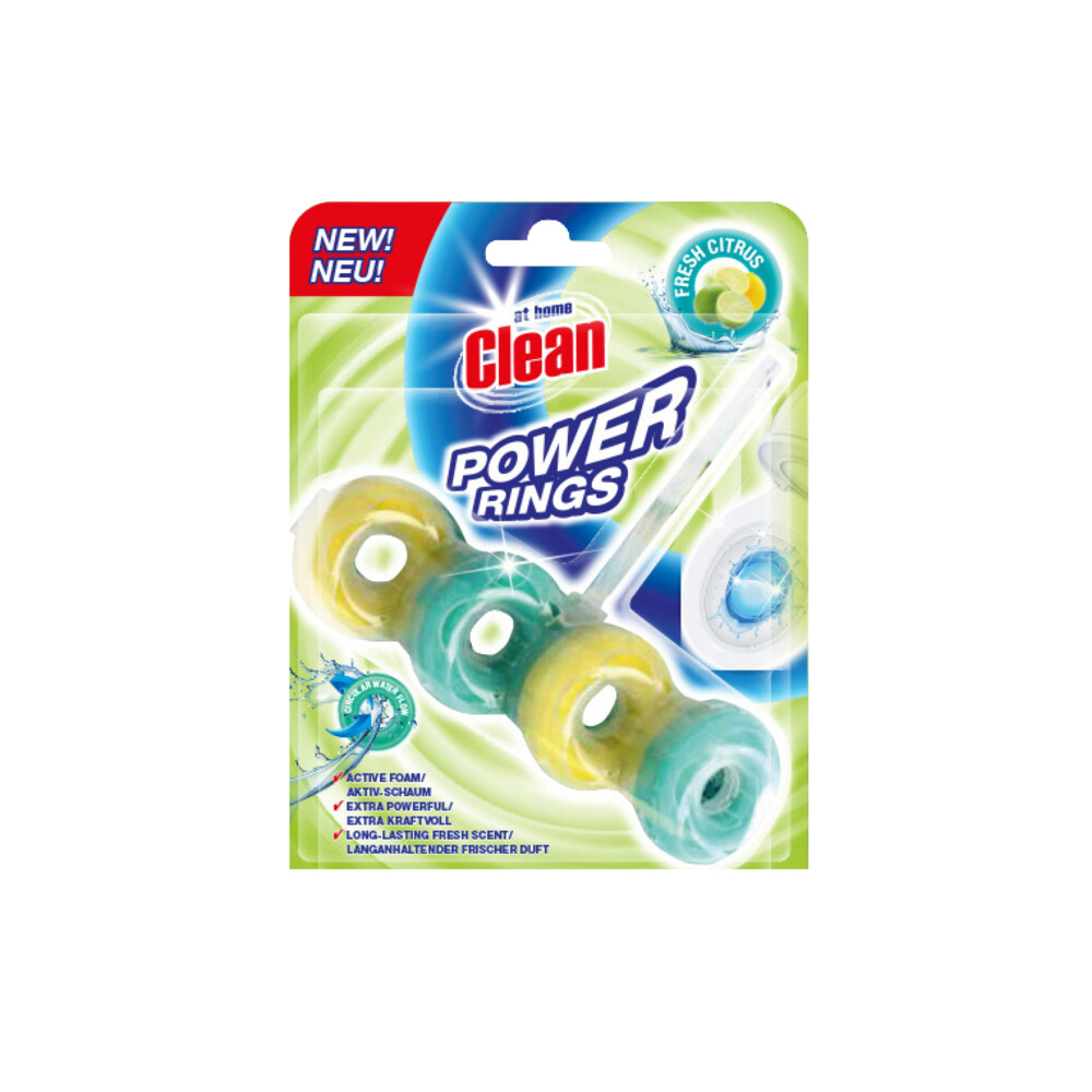 6x At Home Toiletblok Power Rings Fresh Citrus40 gr