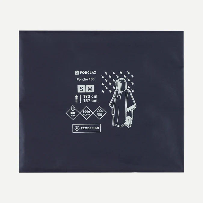 Decathlon Forclaz - Poncho de chuva Forclaz MT100 - 30 L
