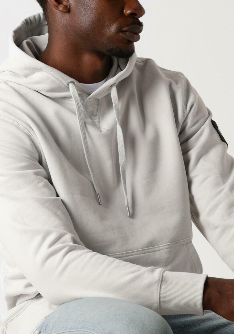 CALVIN KLEIN lichtgrijze calvin klein sweater badge hoodie