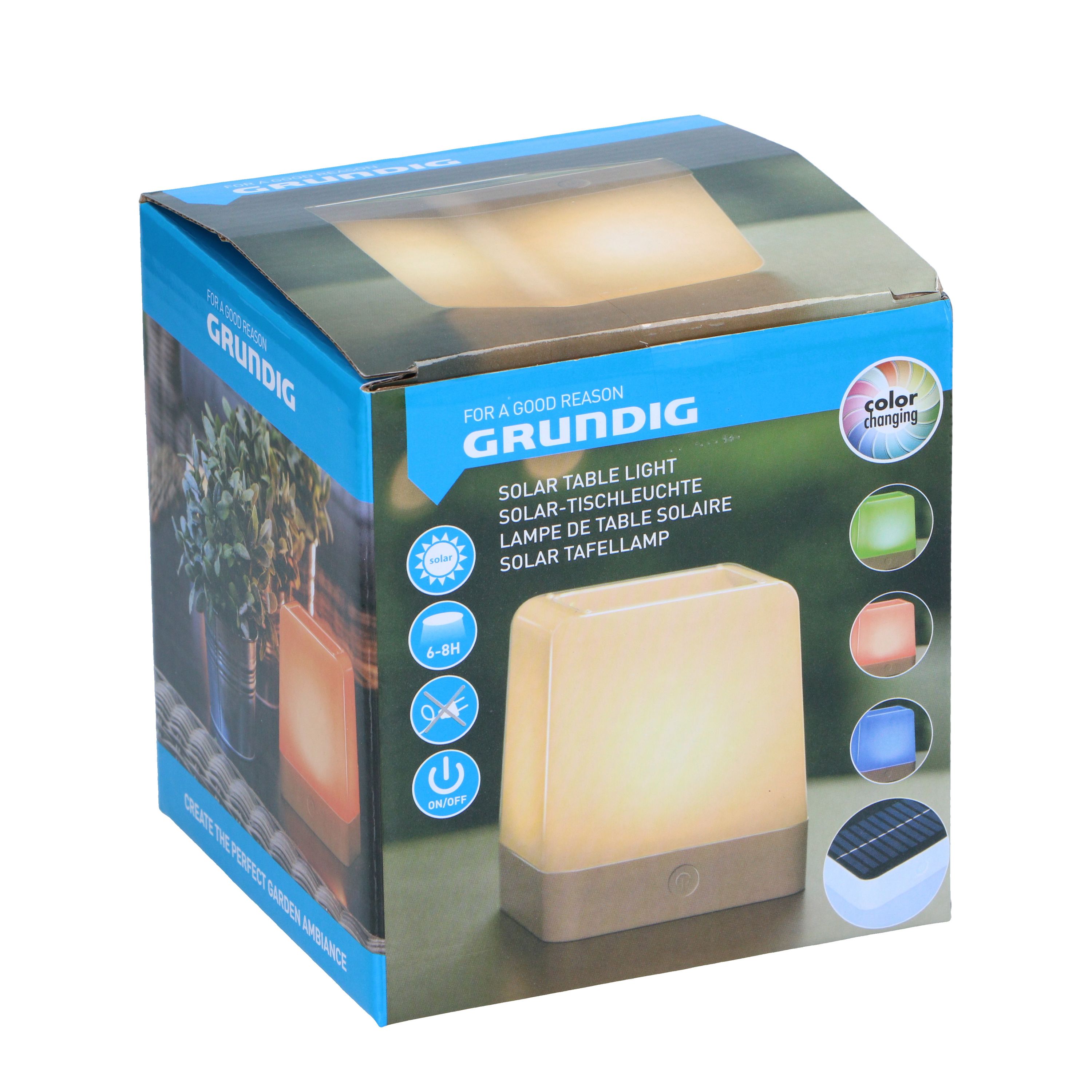 LED Solar Tischlampe mit Farbwechsel