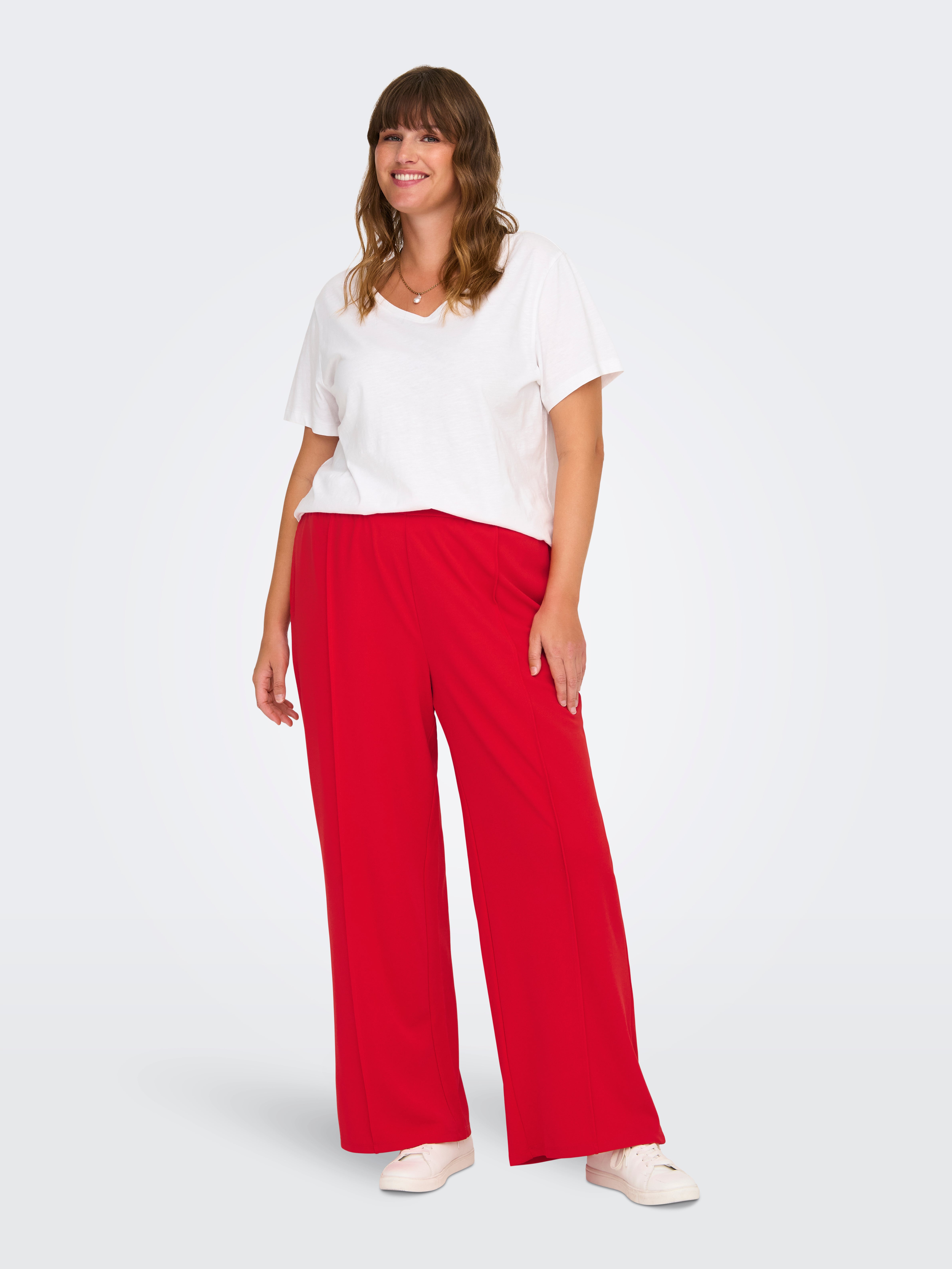 CARSANIA Weiter Beinschnitt Hose mit weitem Beinschnitt Mars Red