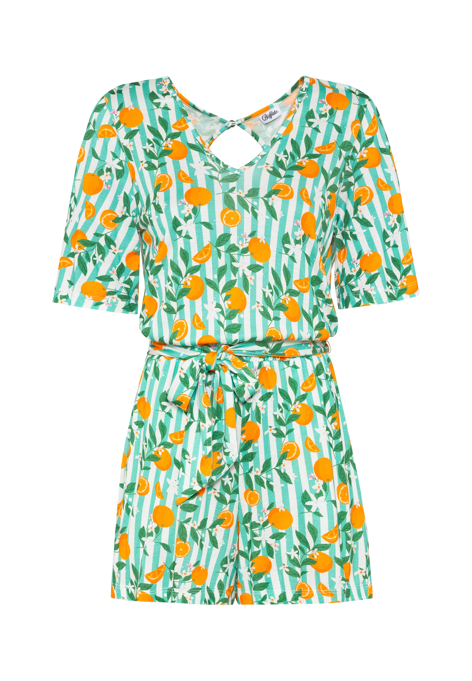 Buffalo Kurzoverall , mit Alloverdruck, sommerlicher Jumpsuit, Strandmode