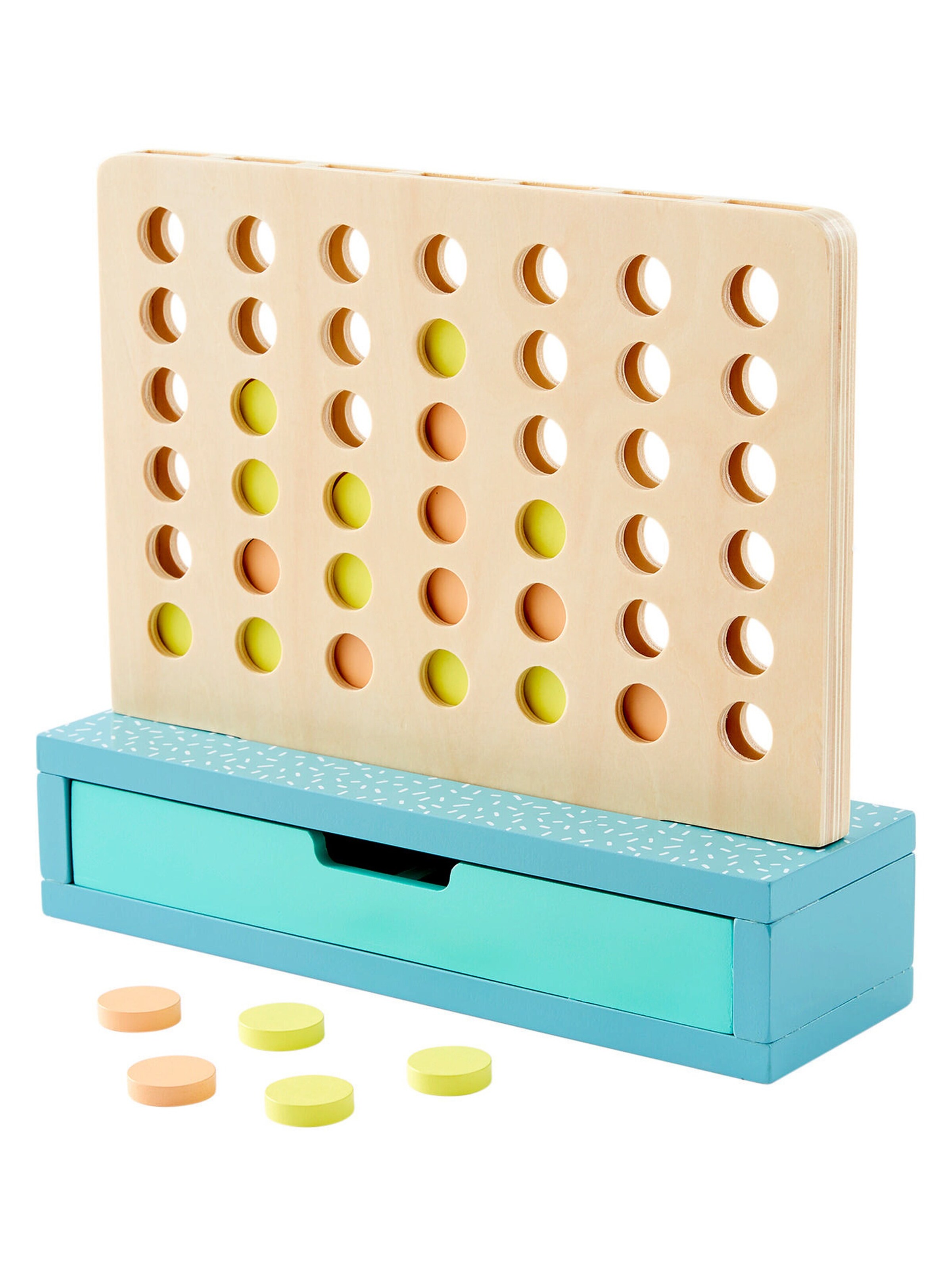 Vertbaudet Kinder Spiel VIER GEWINNT aus Holz FSC® natur/blau