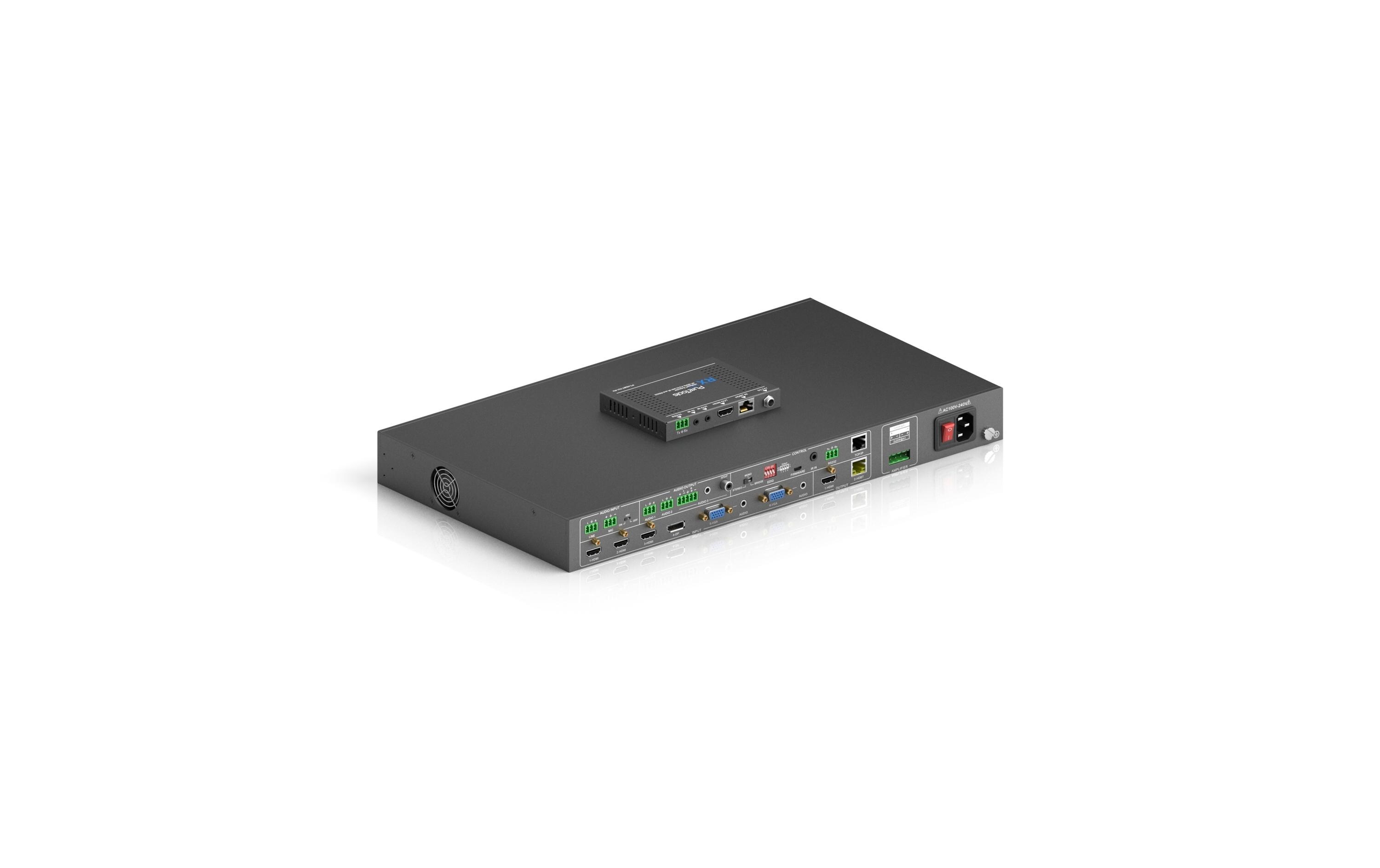 Matrix Switcher PT-PMS-62 Multiformat HDBaseT<br>6x2 4K Multiformat HDBaseT Presentation Matrix Switcher mit Scaler Set
