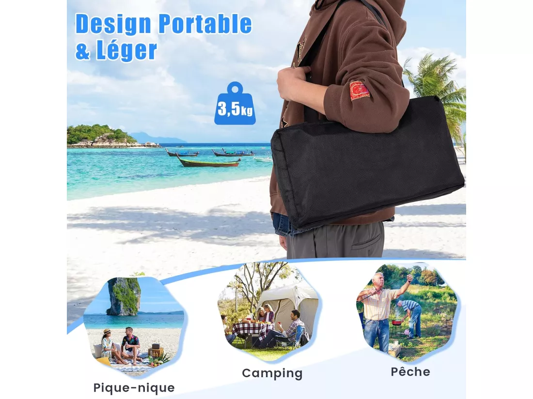 Tente de Plage Portable 3 x 3 M Anti UV UPF50+, Abris Solaire de Plage avec 4 Sacs pour Sable Piquets de Sol 2 Poteaux Sac de Transport, Idéal pour Plage Camping Pêche (Vert)