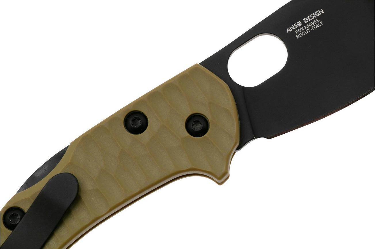 Fox Knives Zero 2.0 Desert Warrior FX-311-OD OD Green FRN, Top Shield Black Blade zakmes, Jens Ansø design