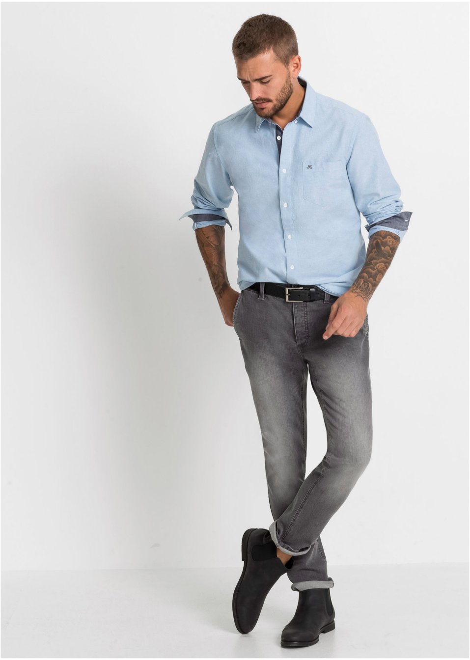 Chemise manches longues à broderie