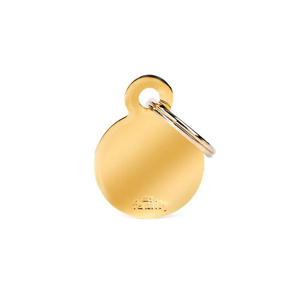 My Family Rond - Hondenpenning - Goud - S
