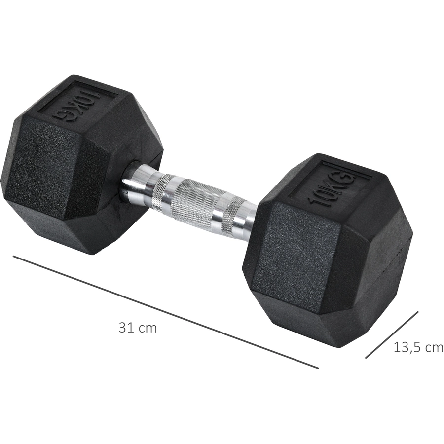 HOMCOM Kurzhantel 2er Set in Hexagon Form schwarz, silber
