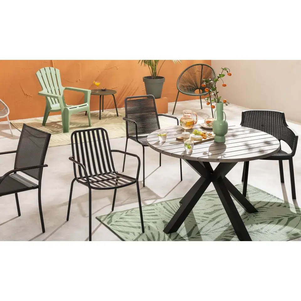 Stapelstoel Vence - metaal/antraciet - 82x55x62 cm