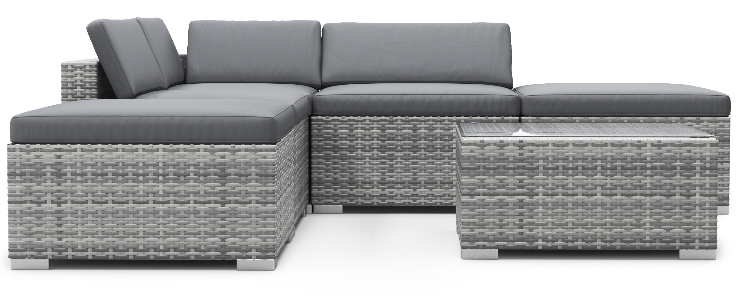 Rattanlounge TEXAS grau/anthrazit