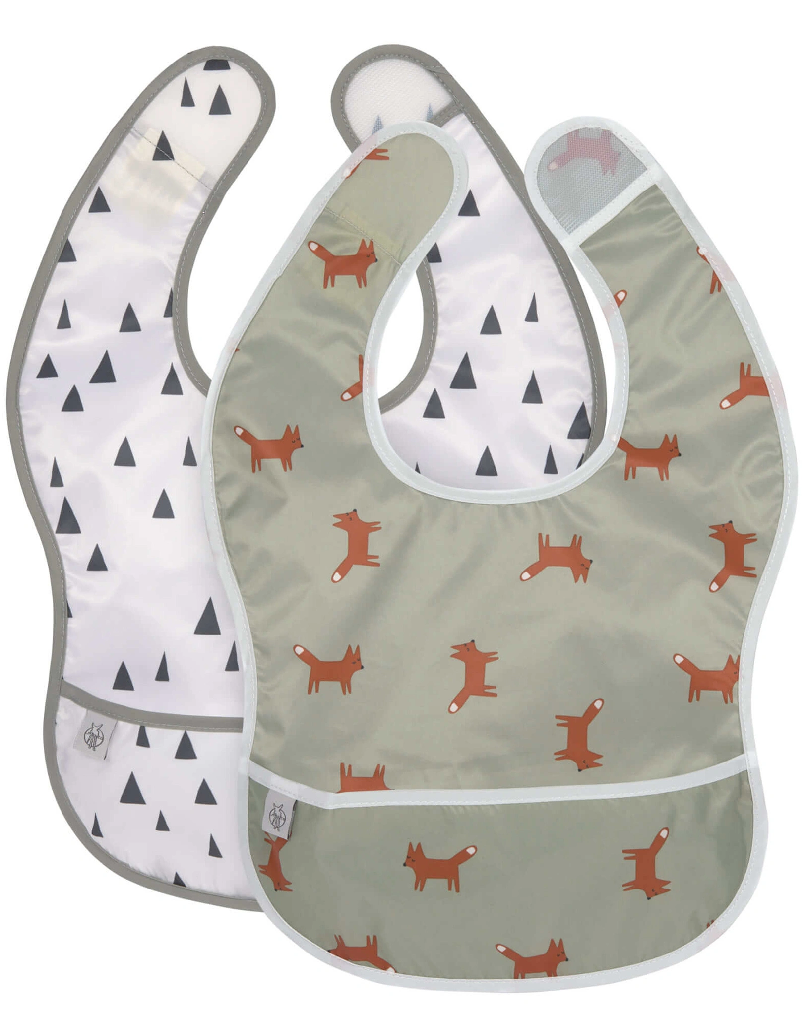 Lätzchen LITTLE FOREST FOX 2er-Set in grau