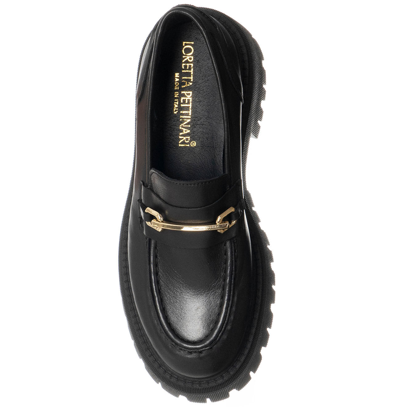 Loretta Pettinari Mocassins en Cuir Barbara noirs - Talon 5 cm