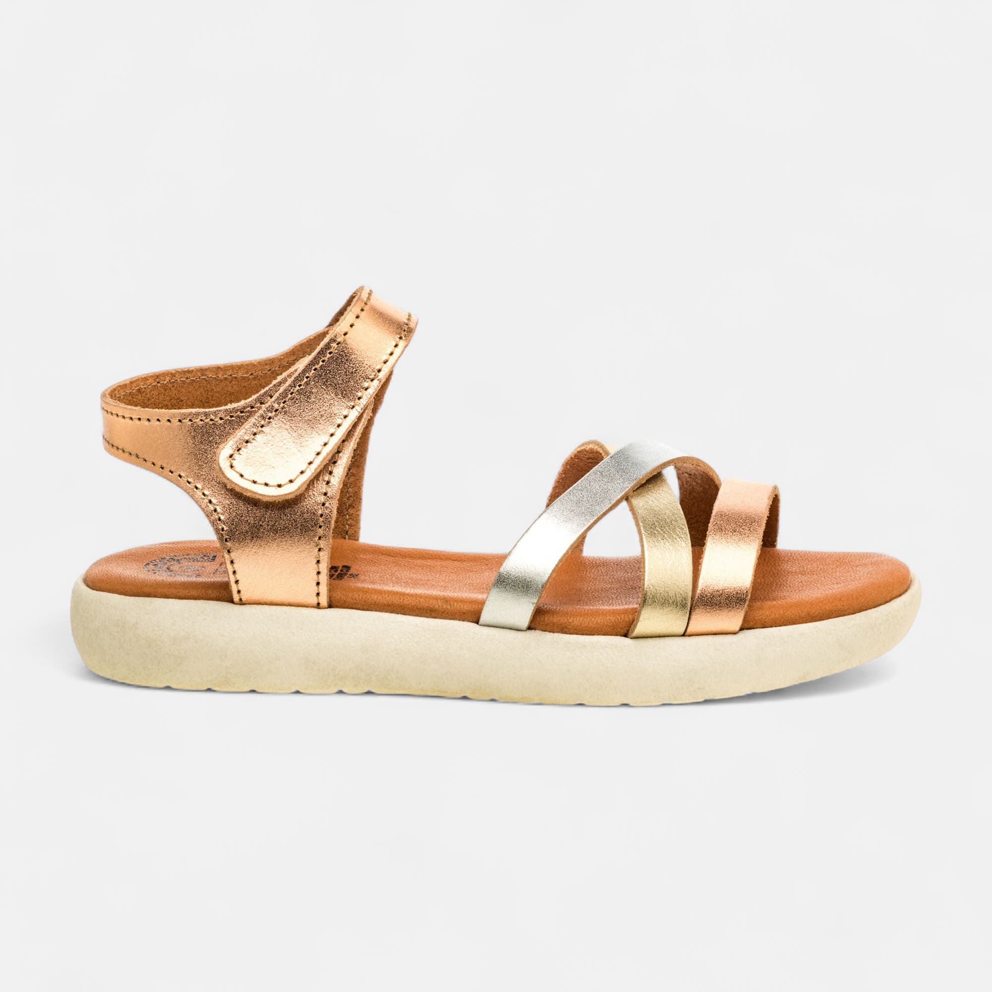 Sandales Fille en cuir neutre