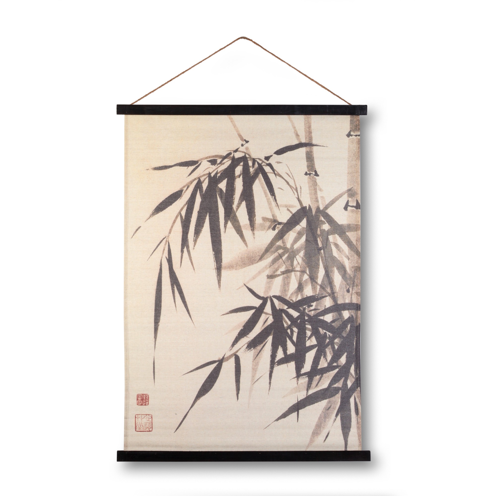 Rollbild auf Leinwand 'Bamboo', multicolor, B 65 cm, H 90 cm, T 2 cm von fischer's lagerhaus
