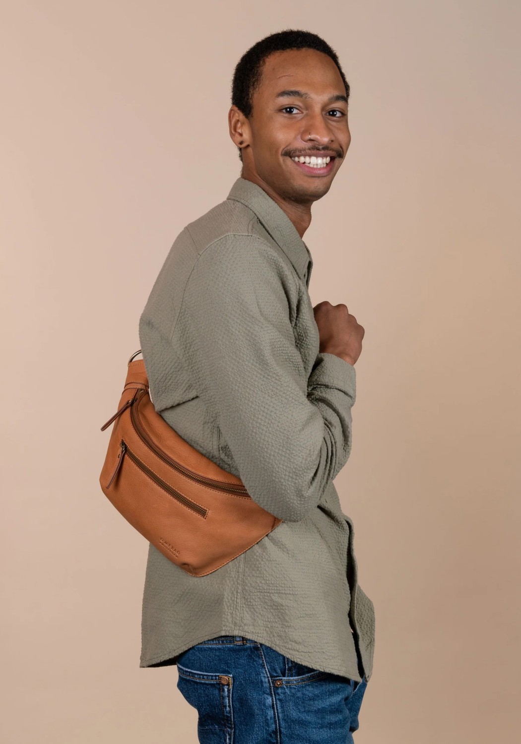 O My Bag Hip Bag Drew Bum Bag Soft Grain Leather Wild Oak