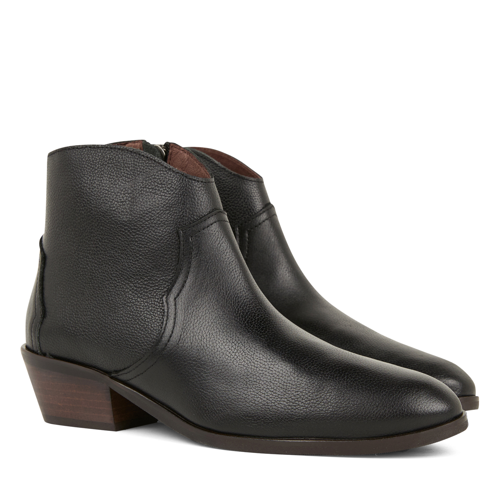 FIONA 35 - Bottines en cuir grainé| Noir