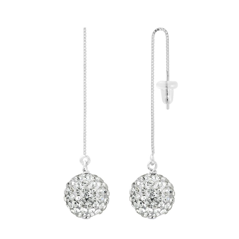 Boucles d'Oreilles - Cristal blanc - Argent 925