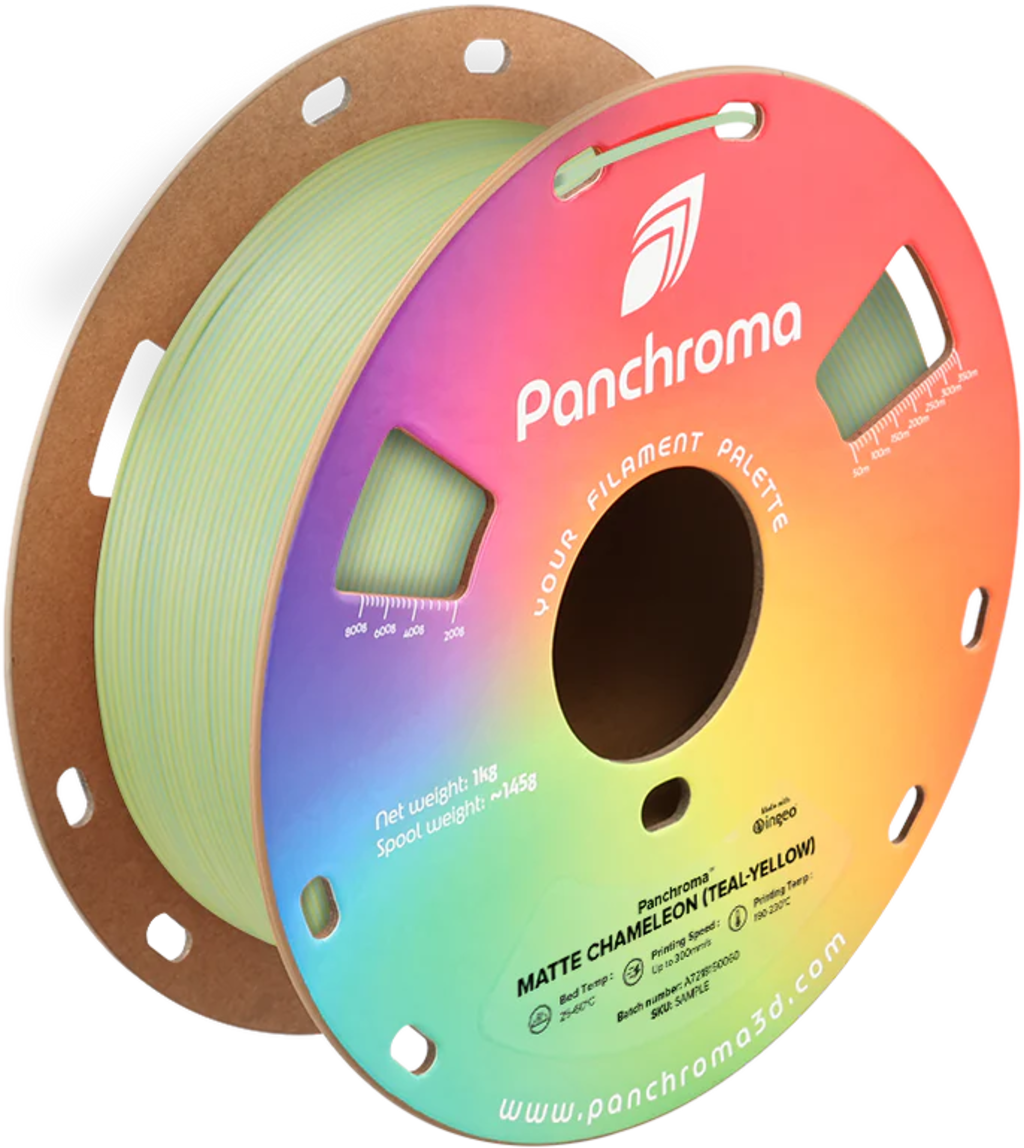 Polymaker  Panchroma™ PLA Dual Matte Chameleon (Teal-Yellow), 1,75 mm / 1000 g    Zwei Farben, ein Meisterwerk in Chameleon