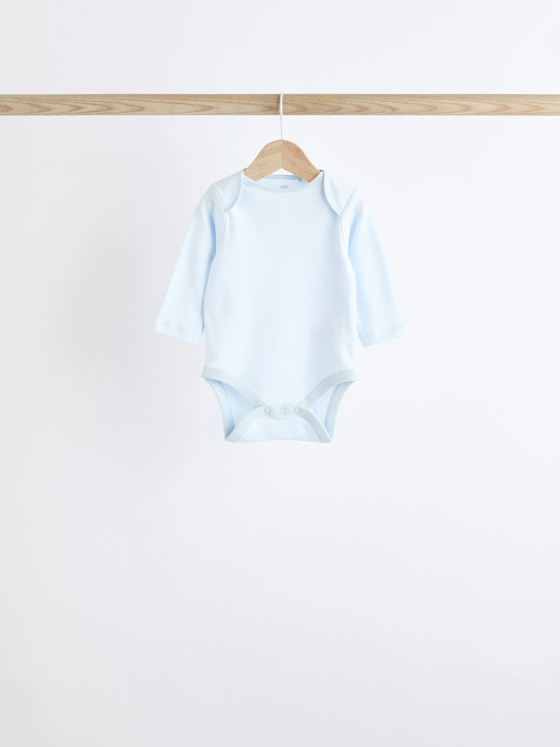 Blauw - Babyrompertjes met beer en lange mouwen