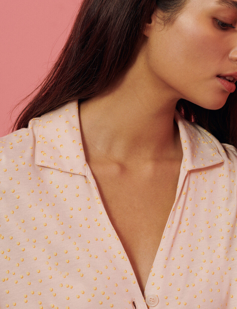 Veste de pyjama - plumetis beige poudre