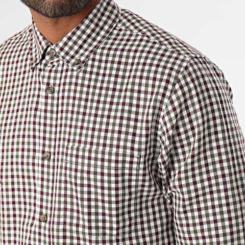 Chemise Manches Longues A Carreaux Raymond 10051610 Bordeaux Vert Kaki Blanc