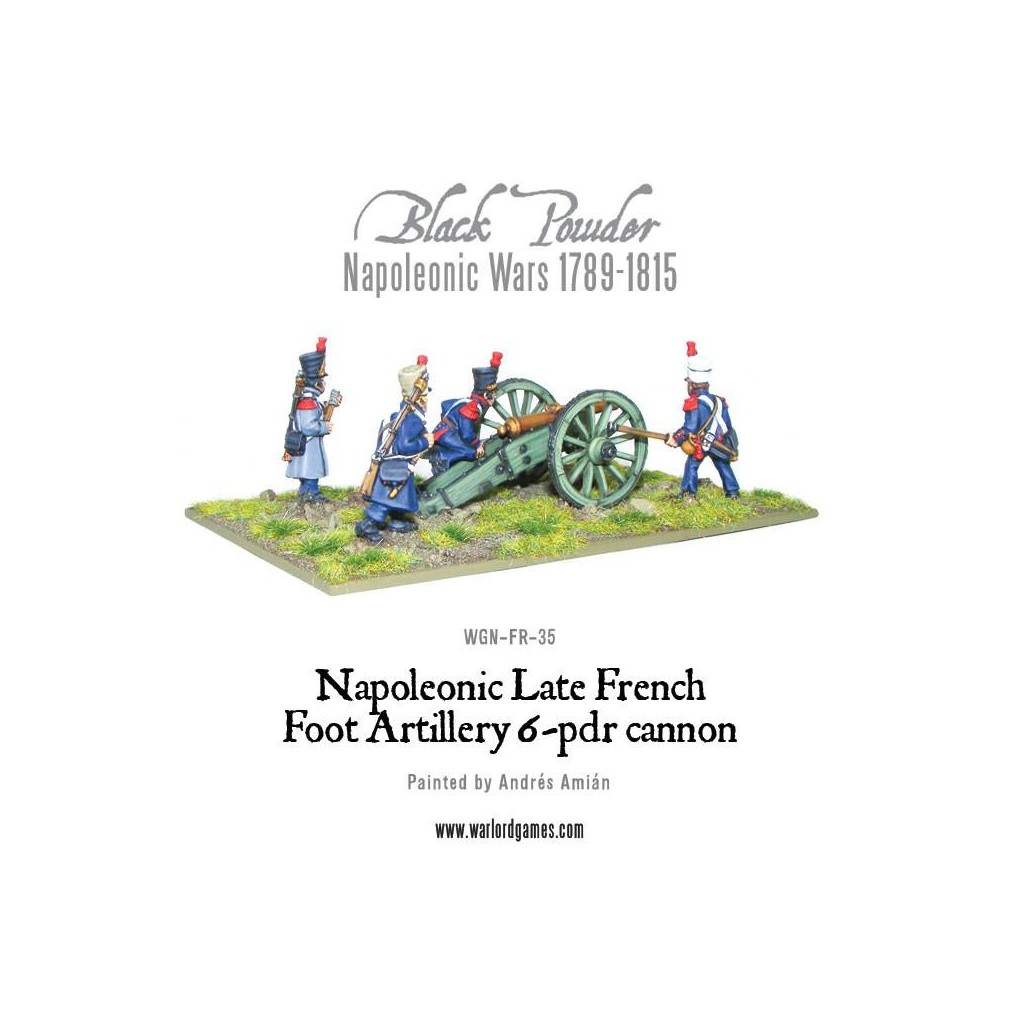 Napoleonic Late French Foot Artillery 6-pdr cannon