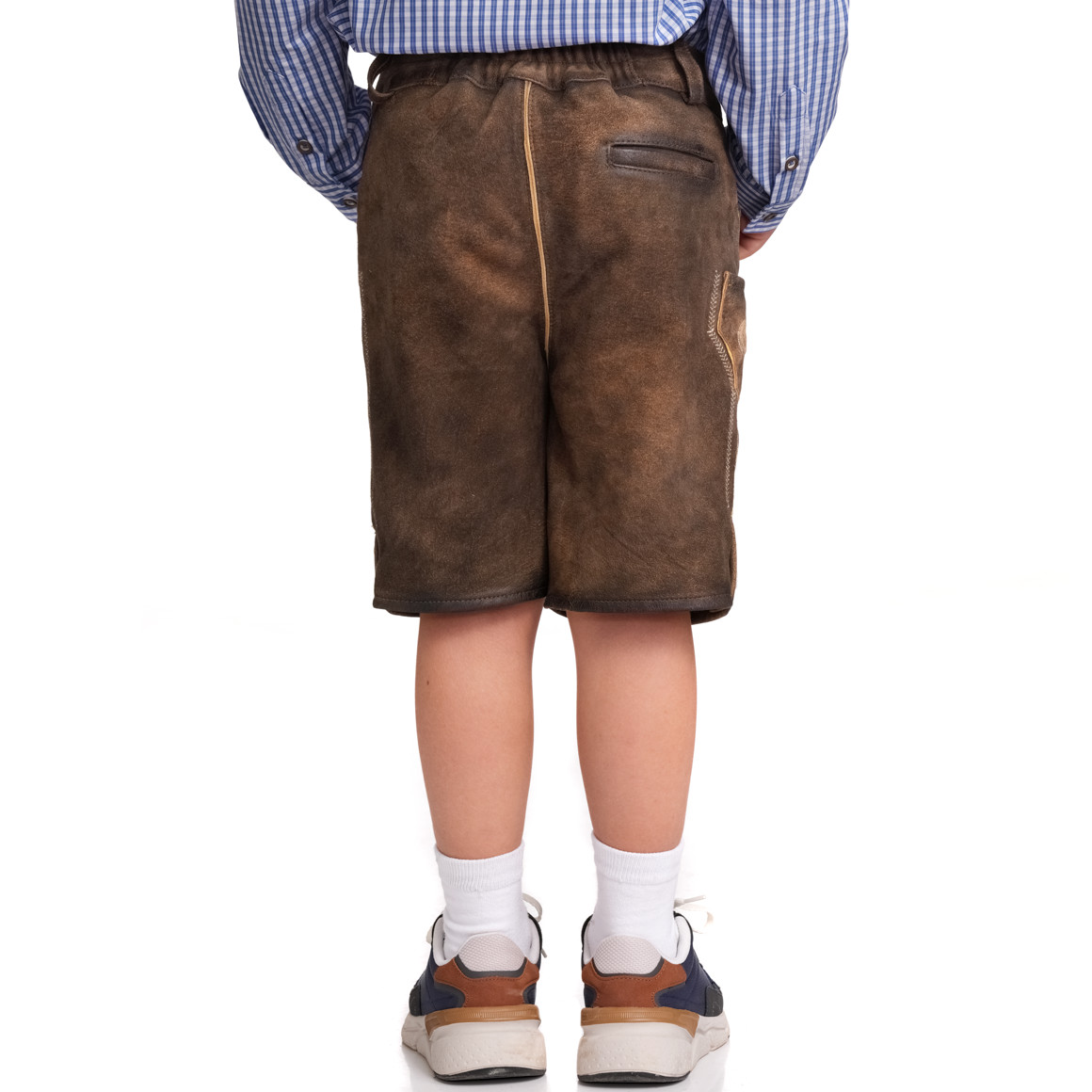 Topolino Jungen Lederhose mit Stickereien dunkelbraun