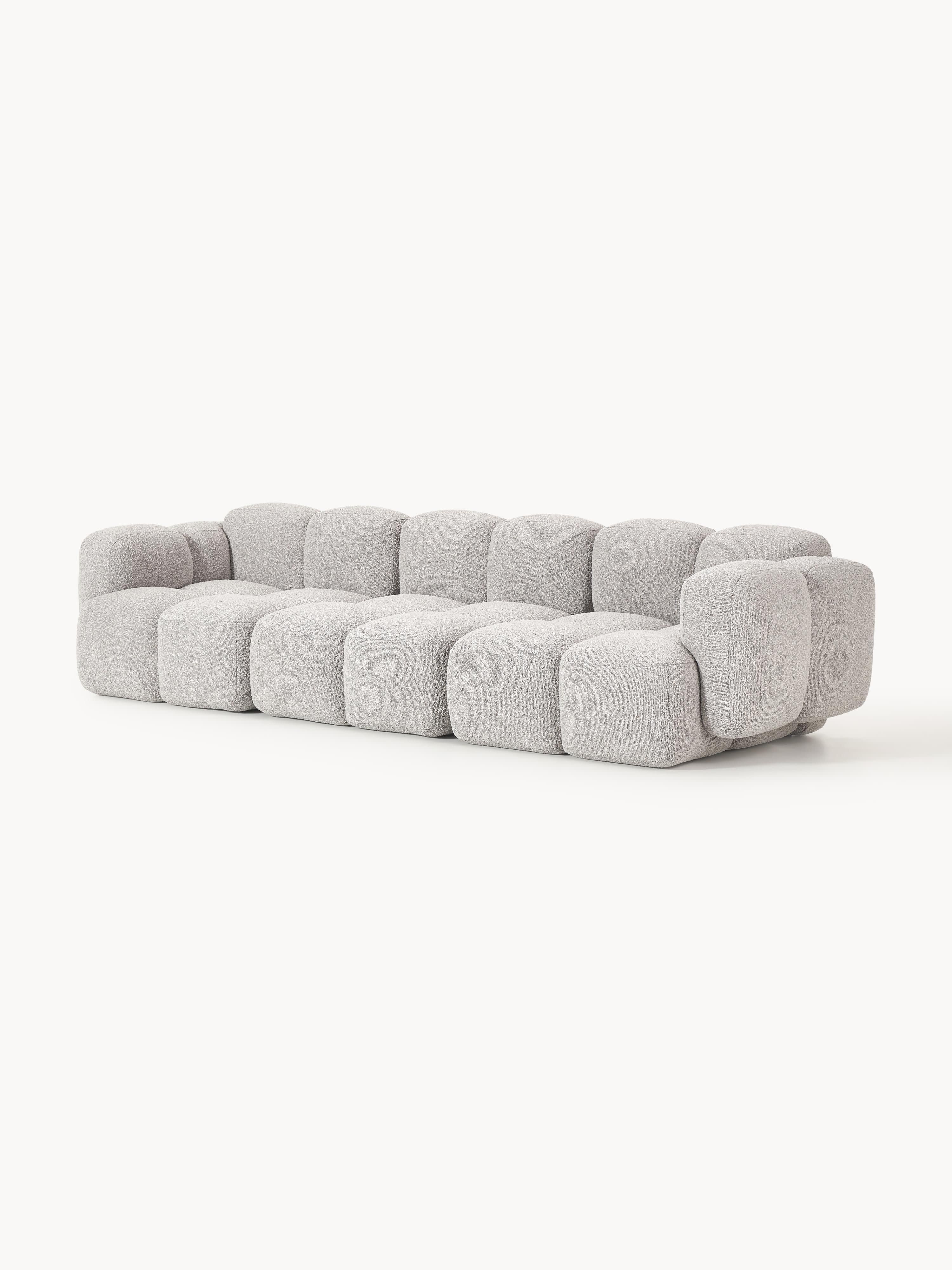 Modulaire bank Tayla (4-zits) van bouclé