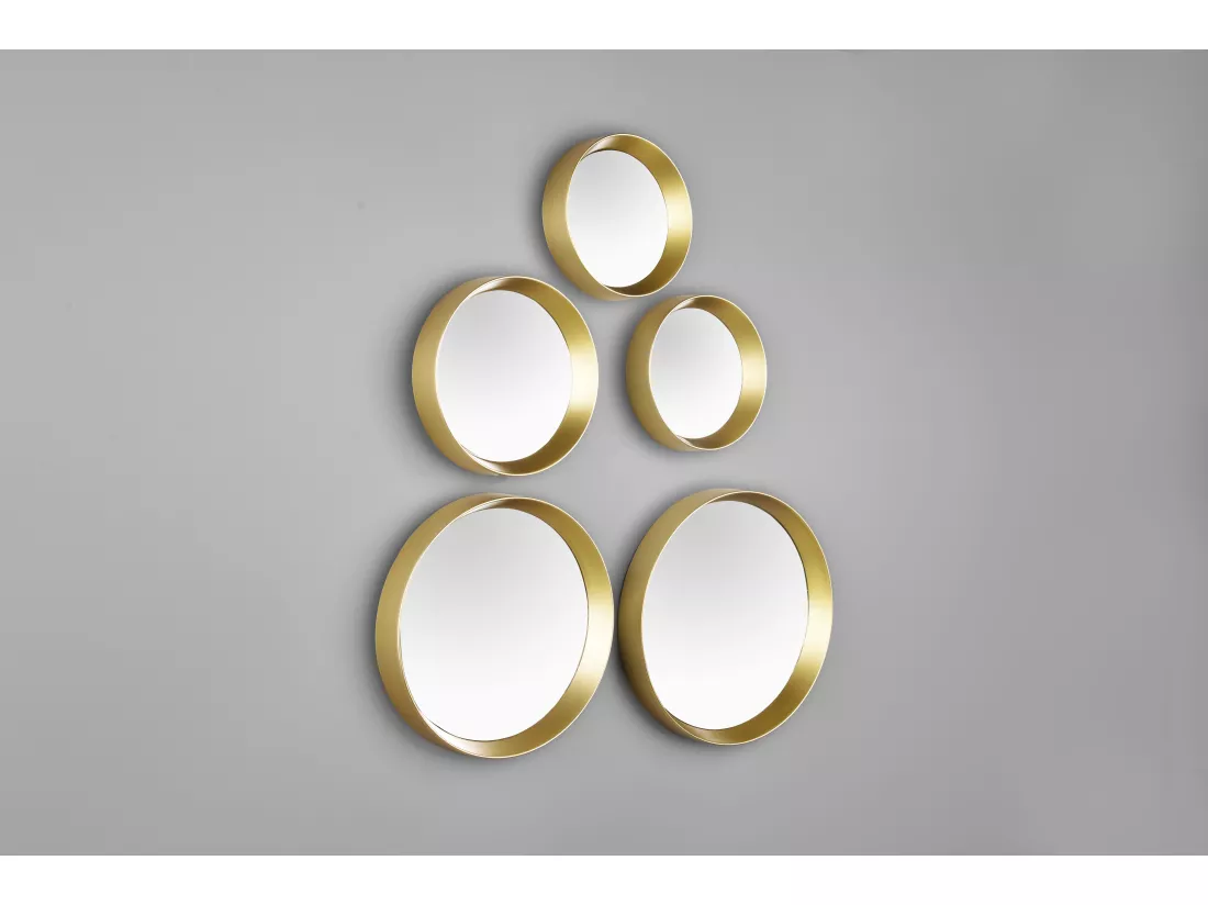 Vivien - 5 miroirs - Doré - 25x25 cm