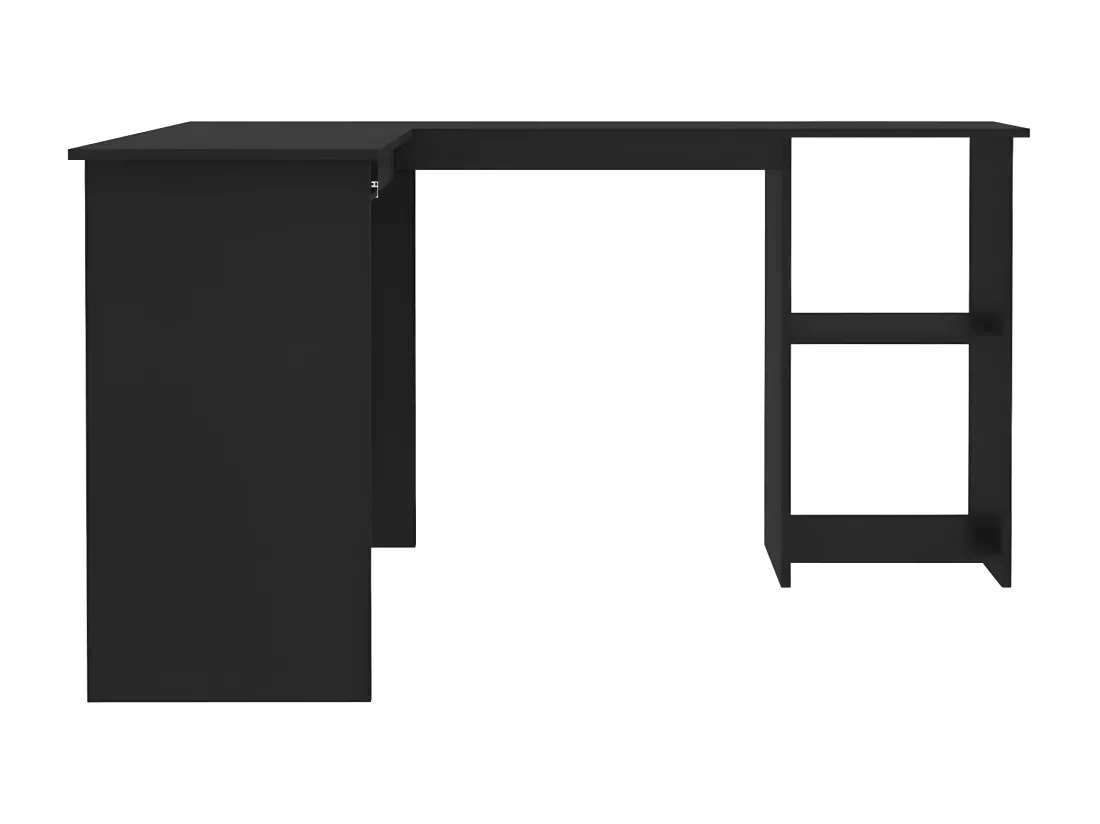 Bureau d'angle en forme de L Noir 120x140x75 cm Aggloméré