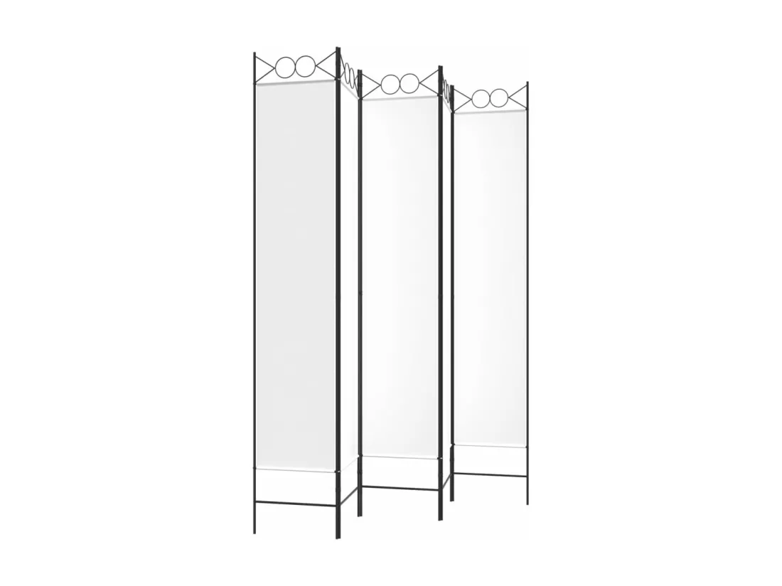 Cloison de séparation 5 panneaux Blanc 200x220 cm Tissu