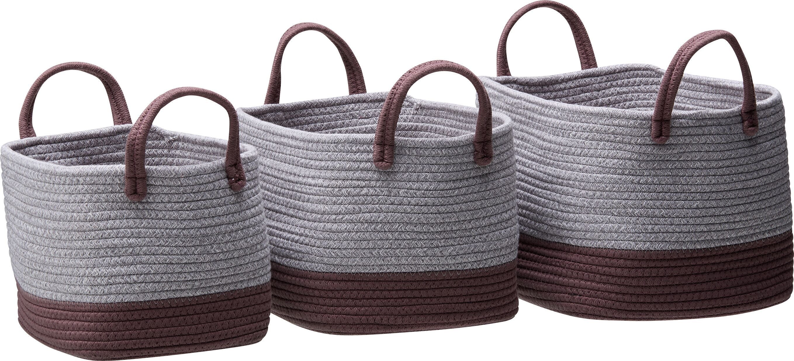 CLEA Korb taupe, grau 28x22x20 cm - Grau, Taupe / B: 22.0 cm x T: 28.0 cm x H: 20.0 cm