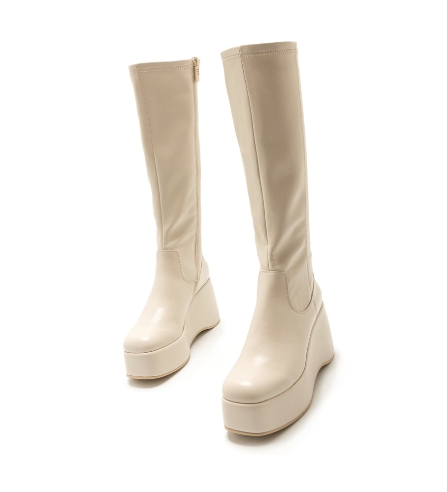 Botas de noite Mustang bege - Altura do salto: 9 cm -