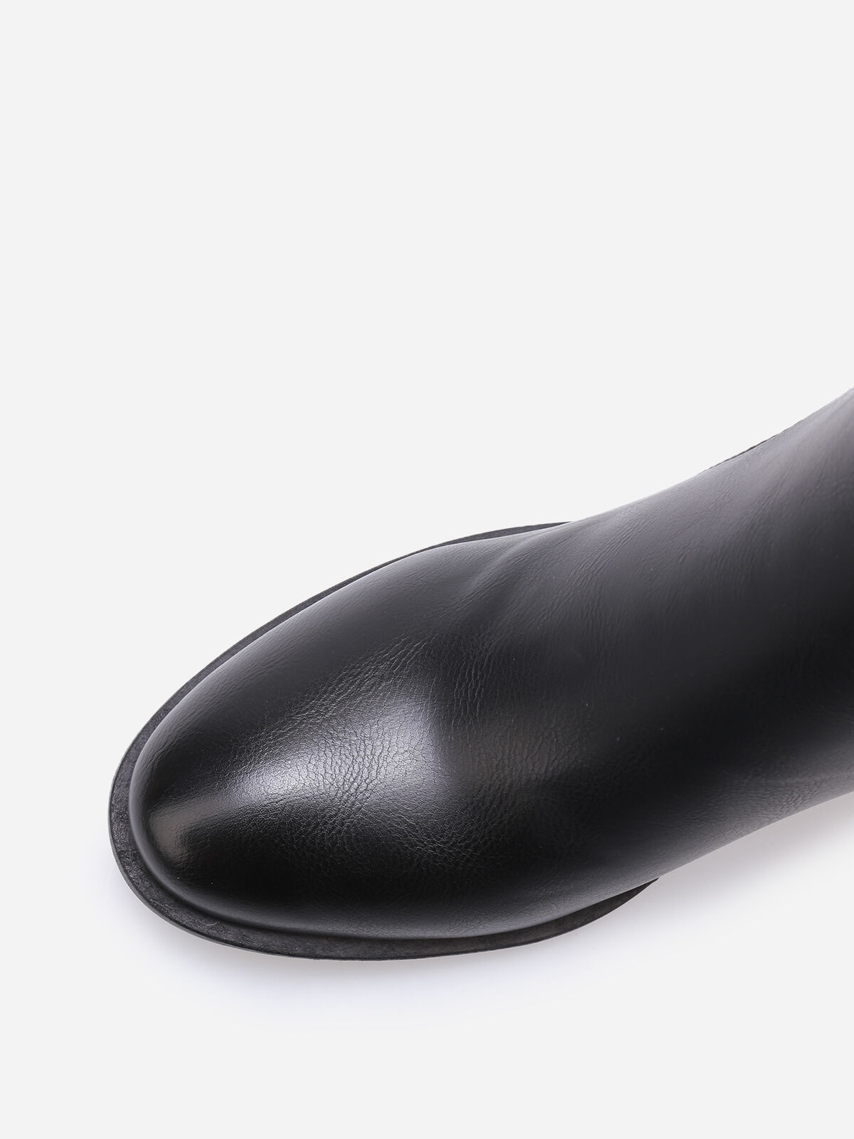 Bottines à simili texturé et boucle- Noir